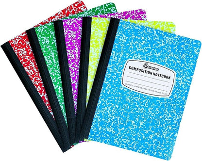 5 Pack Composition Notebooks College Ruled, 200 No Bleed Pages (100 Sheets) 9-3/4x7-1/2 Notebooks for Work, Back to School Supplies for College Students, Notebooks for Women, Colors May Repeat
