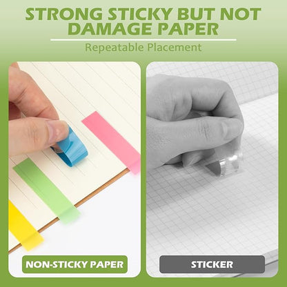 ZTML MS 2400Pcs Sticky Book Tabs, Morandi Sticky Tabs, Book Tabs for Annotating Books, Sticky Notes, Morandi Page Markers, Multi-Colored Writeable and Repositionable Book Flags Strip (2400Pcs)