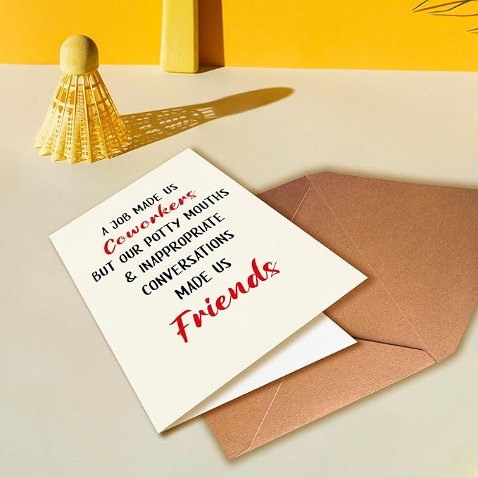 Funny Farewell Card, A Job Makes Us Coworkers, Friends, Perfect For Coworkers, Bosses, Funny Leaving Cards for Him and Her, Leave A greeting Card for Your Best Friend At Work