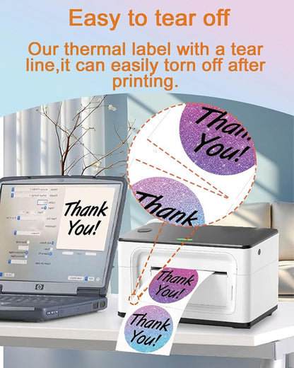 2inch Square Thermal Labels Self-Adhesive, 140 Sheets/Roll Printer Labels for Business and Home, Thermal Sticker for/Shipping/Packaging/DIY Logo Design/Thanks Card/Inventory