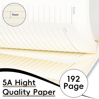 Lined Journal Notebook for Women Men, 192 Pages 100 GSM Thick Paper, Hardcover | Embossed Leather Journals for Writing, A5 College Ruled | Business, Work & School, 5.8"×8.5"(Blue)