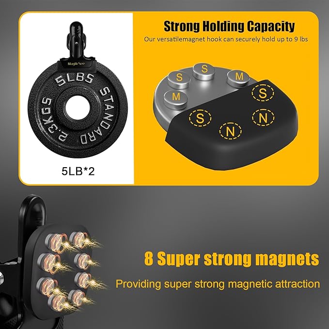 2 Pcs Heavy Duty Magnetic Clips with 1.5 Inch Mouth Opening - Securely Grip Flags, Backdrop Blueprints, Calendars,Tools - Ideal for Artists, Photography Shooting Studios, Worksite, Offices, Tool Carts