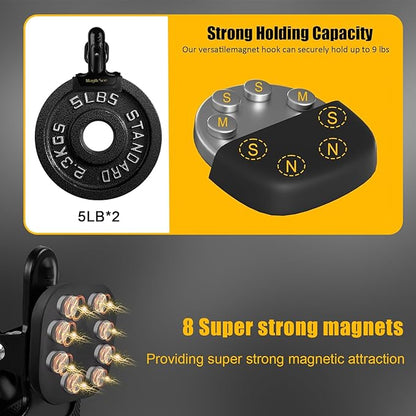 2 Pcs Heavy Duty Magnetic Clips with 1.5 Inch Mouth Opening - Securely Grip Flags, Backdrop Blueprints, Calendars,Tools - Ideal for Artists, Photography Shooting Studios, Worksite, Offices, Tool Carts