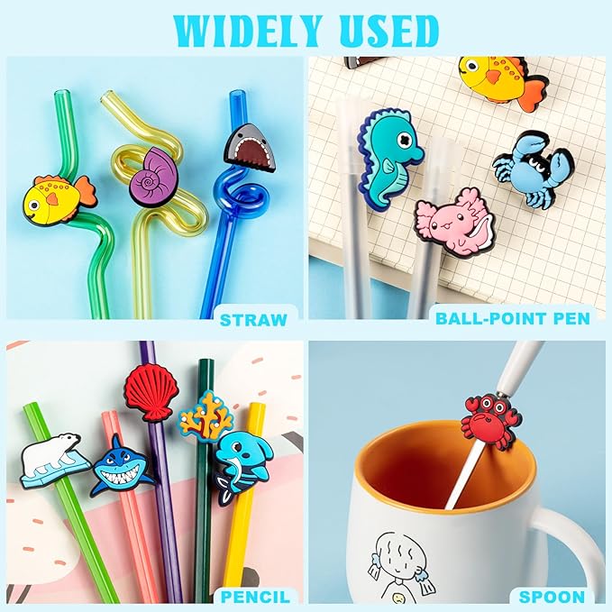 WDAHDHP Pencil Clips for Kids, 50Pcs Different Pencil Clips Topper, Cute Pencil Charms for Kids Students School Gifts Classroom Rewards
