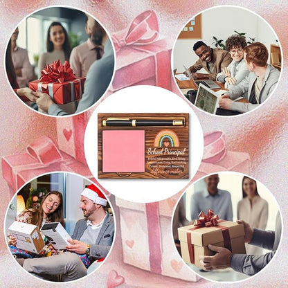 School Principal Sticky Note Holder, Thank You School Principal Gifts, School Principal Appreciation Gifts, School Principal Office Decor Self-Stick Note Pad Holders YB369