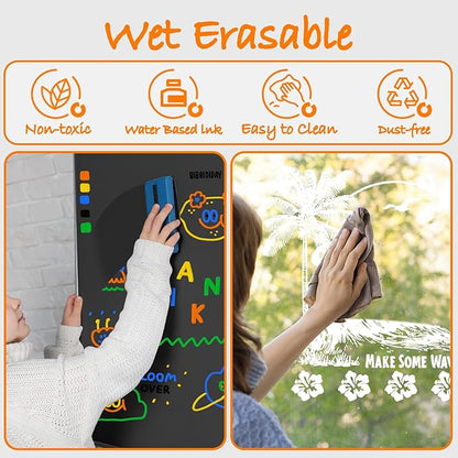 GOTIDEAL Window Markers, Jumbo Chalk Markers for Blackboard, Washable Car Markers for Chalkboard Glass Mirrow,10mm Thick Tip12 Colors With Metallic Colors