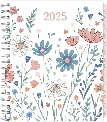 Essential PRO 2025 Daily, Weekly & Monthly Planner, 7"x9": 14 Months (Nov 2024 - Dec 2025) Monthly Tabs,Daily Tracking,Notes Pages,Storage Pocket,Bookmark w Sticky Notes (Colorful Botanicals)