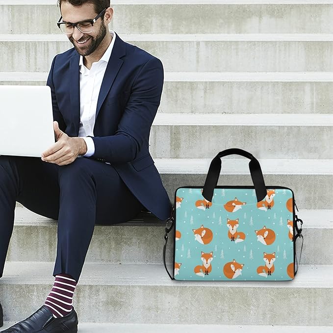 Fox Laptop Bag Case Laptop Messenger Bag Briefcase for Men Women