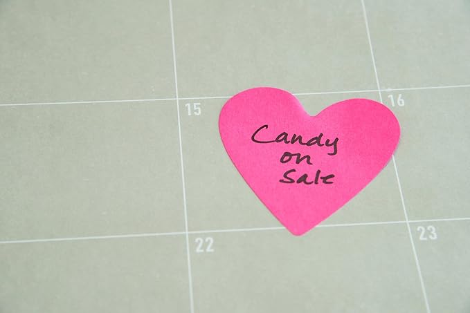 Post-it Notes, Heart Shape, Assorted Colors, 2.6x2.6 in, 2 Pads, 75 Sheets/Pad (7350-HRT)