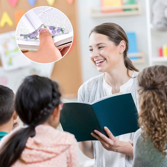 SKYNEO Book Page Holder, Thumb Book Page Holder, Dried Flowers for Resin Page Holder, Book Reader Reading Accessories for Teachers Gift and Bookworm Gifts, Gifts for Book Lovers - White