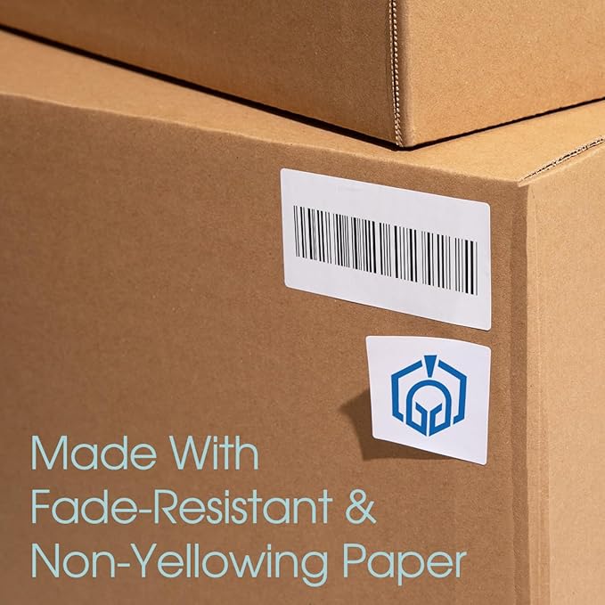 1 3/4" X 2/3" Matte White Return Address Labels Compatible with Inkjet and Laser Printers - 30 Sheets, 1800 Small Printable Stickers for Mailing, Barcodes, Organization - Spartan Industrial