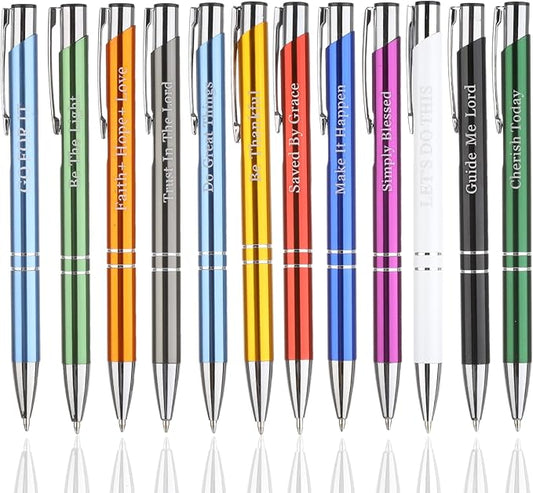 Ballpoint Pen,Fine Point Smooth Writing Pens,Kawaii Pens For Writing Journaling Taking Notes School Office Home. (Mixed Color 3, 12Pcs)