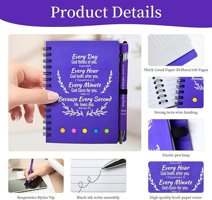 40 Pcs Bulk Christian Gifts Prayer Journal for Woman - 20 Set Religious Notepad with Christian Pen - Bible Notebook - Church Gifts for Mother's Day, Bible Study, and Family Devotions ( Elegant )