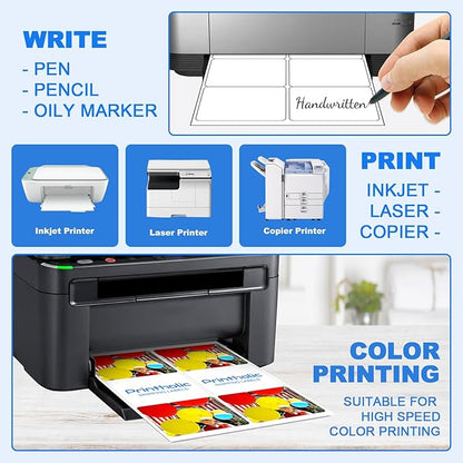 600 6 Per Sheet Label Address Labels 3-1/3" x 4" Self Adhesive Sheets Shipping Labels Easy Peel & Feed White Stickers for Laser & Inkjet Printers (100 Sheets, 600 Labels)