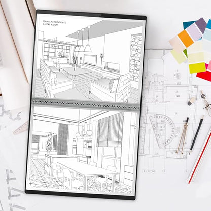 Dunwell 11x14 Binder with Sleeves (Black), 24 Pockets Display 48 Pages, Large Folder with Plastic Sleeves,11x14 Presentation Book with Protector Sleeves, Kids Art Portfolio 14x11,Clear Pages,Vertical