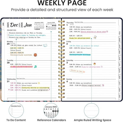 2026 Planner, Aesthetic Weekly and Monthly Planner for Women, Jan 2026 to Dec 2026, Hardcover 2026 Calendar Book with Monthly Tabs, Inner Pocket, Perfect for Office Home School - A4 (8.5" x 11"), Midnight Jungle