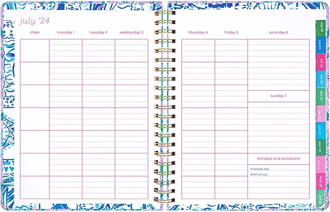 Lilly Pulitzer 11.25" x 9.25" 12 Month Teacher Planner with Stickers, Pocket, and Pages for Notes, Contacts, Passwords, Monthly & Weekly Spreads, Hardcover, Secret Escape