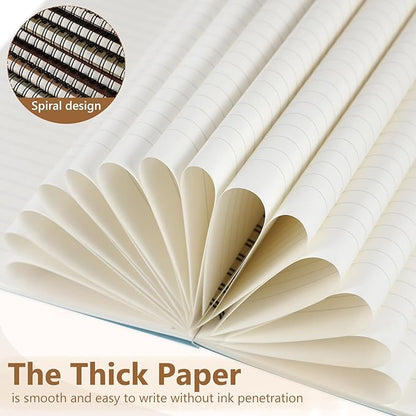 Fuutreo 24 Pcs Spiral Notebook for Work A5 8.3 x 5.7 Inch College Ruled Spiral Journal Notebook Kraft Cover, 12 Color, 60 Sheets, 120 Pages for Office School Supplies(Nuts Color)