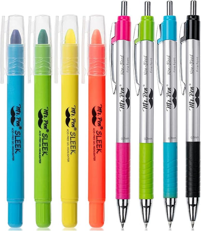 Mr. Pen- Bible Highlighters and Pens No Bleed, 8 Pack, Bible Journaling Kit, Bible Pens No Bleed Through, Gel Highlighters/Markers Bible Study Kit, Christian Gifts