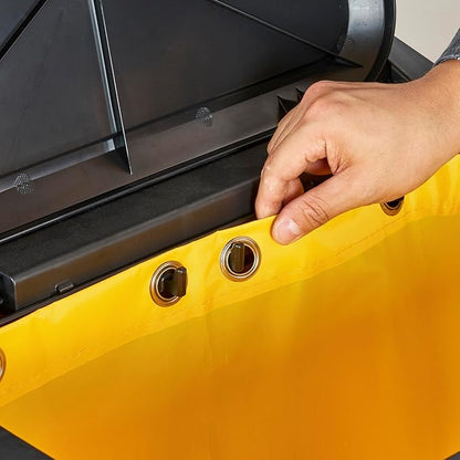 Restaurantware-Clean Tek Professional 3-Shelf Janitor Cart with Wheels, 1 Cleaning Trolley with Cover and 21 Gallon Bag - Includes 1 Single Locking Cabinet, Heavy-Duty, Gray Plastic Janitorial Cart