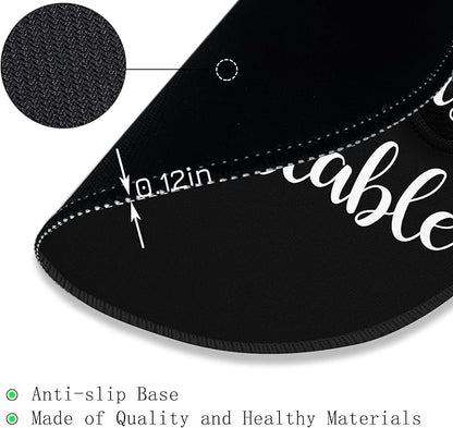 Gctriki Everything is Figureoutable Mouse Pad, Inspirational Office Desk Decor for Men Women, Black Round Computer Mouse Pads for Desk Laptop Gaming, Inspirational Office Gifts for Coworkers