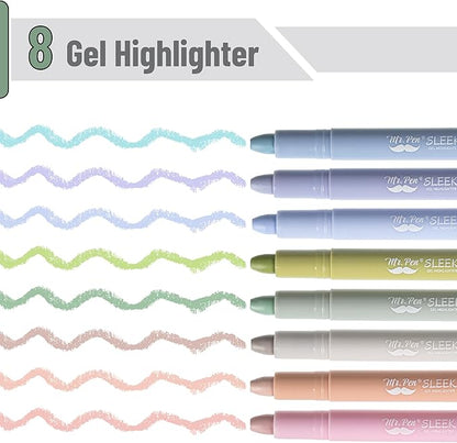 Mr. Pen- Gel Highlighter, 8 Pack, Morandi & Vintage Colors, Bible Highlighters No Bleed, No Bleed Highlighters, Bible Highlighter, Bible Markers, Gel Highlighters for Bibles, Highlighter
