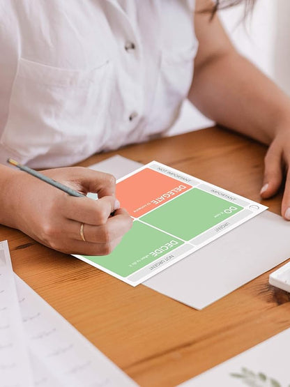 Large Eisenhower Matrix Sticky Notes, 50 Pages, 8x6” by DAILY RITMO