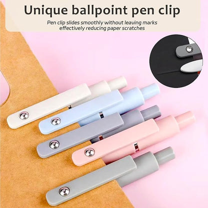 Gel Pens, 5Pcs 0.5mm Fine Point Black Ink Pens With Smooth Wirting,Qucik Dry Pens For Journaling, Cute Nice Aesthetic Pens, Office School Supplies for Women Men Student(Morandi)