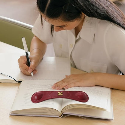 Weighted Bookmarks Book Weight Page Holder Genuine Leather Book Open Holder for Men Women Gift for Writer Reader (BPH02-Navy)