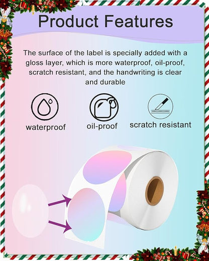 2 inch Round Thermal Labels, Labels for Printer M110 M108 M220 M260 M120 M221 Print Master Label Refill, Circle Thermal Printer Labels for Marklife P50 Clabel 221B, T50, 430/3Roll, Dream Purple