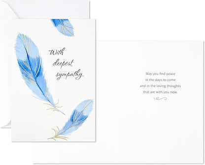 Hallmark Sympathy Cards Assortment, Watercolor Nature (12 Assorted Thinking of You Cards with Envelopes)
