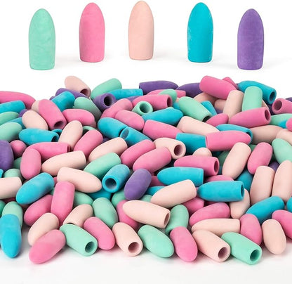 Sukh Cap Erasers for Pencils Pulk - Pencil Top Erasers 60 PCS Pencil Cap Toppers for Kids Latex Free 5 Colors School Erasers Cap for Teachers Sudents Classroom Home and Office
