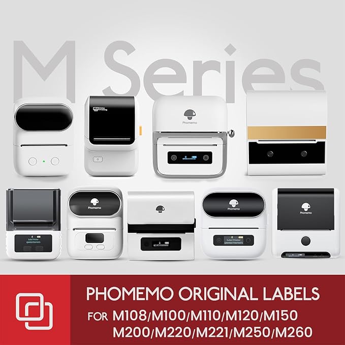 [3x230 pcs] Phomemo Original Labels for M110 M100 M220 M221 M120 M200, 1.97'' x 1.18''(50x30mm), 3 Rolls, 230 Labels/Roll, Square, White, All-Purpose Self-Adhesive Thermal, for Barcode, Name, Address