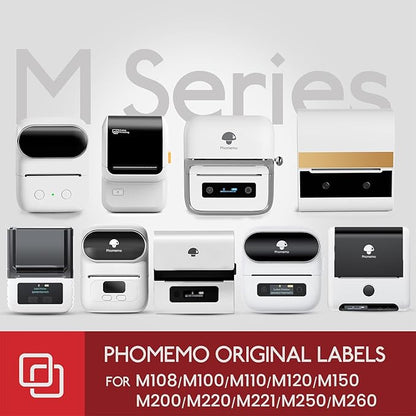 Phomemo [3x100 pcs]Original Labels for M110 M100 M220 M221, 1.97''x3.15''(50x80mm),Square,White,100 Label/Roll,3-Roll, Adhesive Thermal, for Clothing, Ingredient, Logo, Barcode, Address, for M120/M200