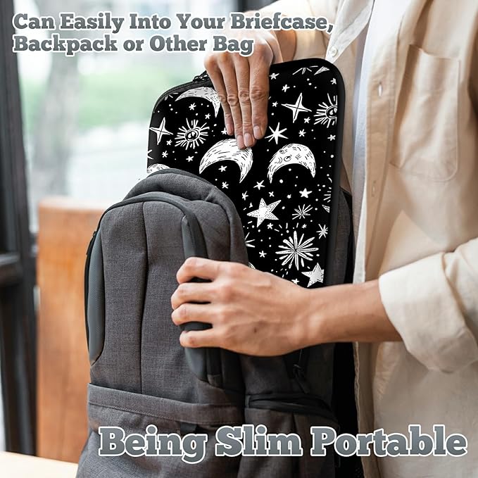 Universal Tablet Laptop Sleeve Case 10 inch, Moons Stars Slim Carrying Case Durable Handbag Travel Laptop Bag for 7 to 10-inch Laptops/Notebook/Kids Tablet/ipad/eBook Readers