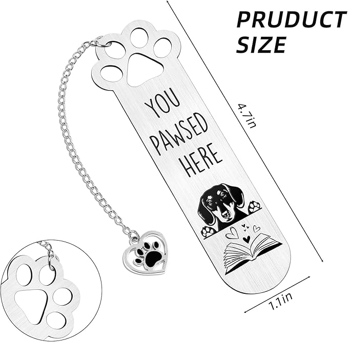 Dachshund Gifts for Women Men Funny Bookmarks Bulk Dachshund Dog Bookmarks for Book Lovers Dachshund Dog Lover Cute Metal Book Mark Birthday Gifts for Reader Coworker Friends Adults Dog Owner Lover