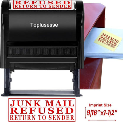 Return to Sender Stamp Self Inking Office Rubber Personalized Self Inking Junk Mail Refused Return to Sender Stamp Business Office Supplies-Multi Color Options