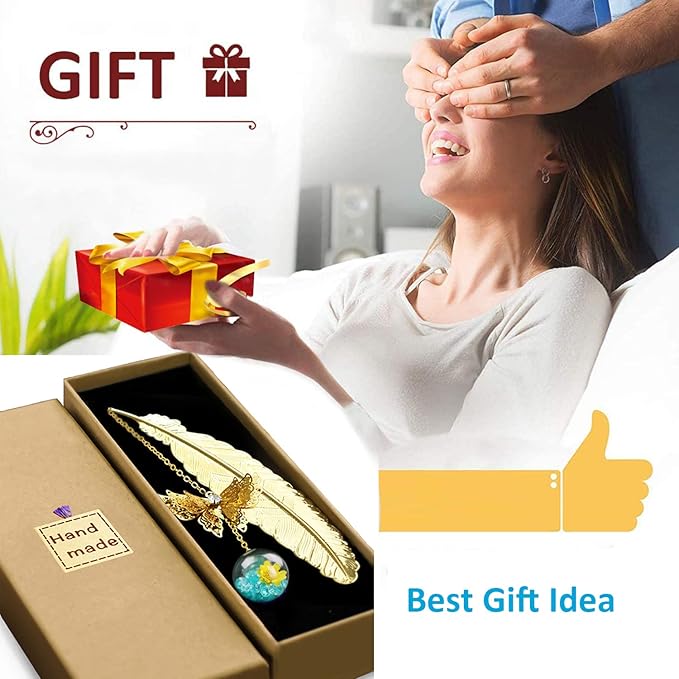 Metal Feather Butterfly Bookmark,Wedding Anniversary Retirement Birthday Gifts Teacher Christmas Gifts for Women Readers Girls Book Lovers,Thank You Teacher Appreciation Gifts Valentines Day Gifts