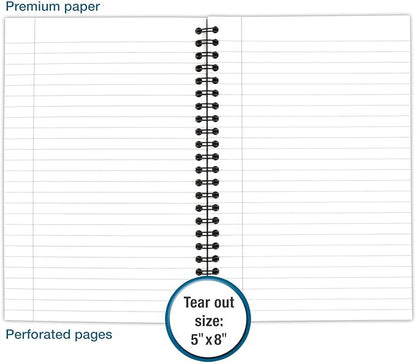 Cambridge Business Notebook, Legal Ruled, 5" x 8", Small, Wirebound, 80 Sheets, Black (06074) (Pack of 2)