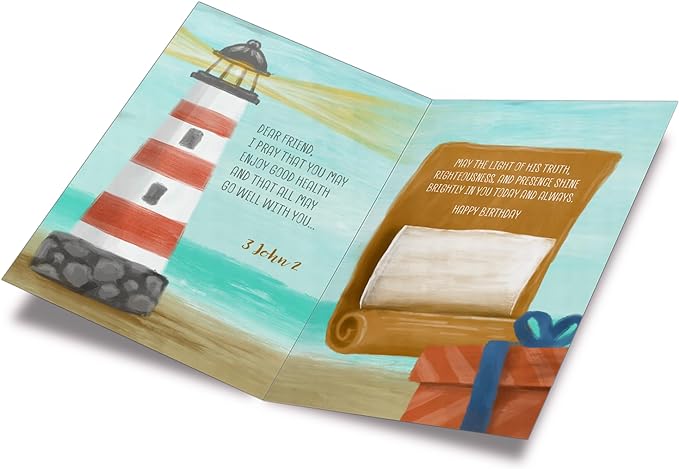 Prime Greetings Religious Birthday Card For Friend, Made in America, Eco-Friendly, Thick Card Stock with Premium Envelope 5in x 7.75in, Packaged in Protective Mailer