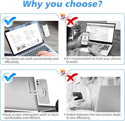 CloudValley Magnetic Phone Holder for Laptop Designed for iPhone 16/15/14/13/12 MagSafe, Adjustable Phone Monitor Side Mount, Slim Portable Foldable Computer Expansion Bracket, Silver…