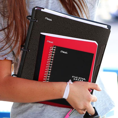 Five Star Spiral Notebook, 1 Subject, College Ruled Paper, 7" x 4-3/8", Personal Size, 80 Sheets, Black (450048AA2-ECM)