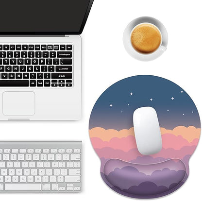 Ergonomic Mouse Pad with Wrist Support,Pink Rainbow Mouse Pad with Wrist Rest,Relieve Wrist Pain Mousepad Non-Slip Rubber Base,Cute Mouse Pads for Desk,Computers,Laptop,Office,Gaming,Accessories
