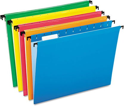 Pendaflex SureHook Reinforced Hanging Folders, Letter Size, Assorted Colors, 20 per Box (6152 1/5 ASST)