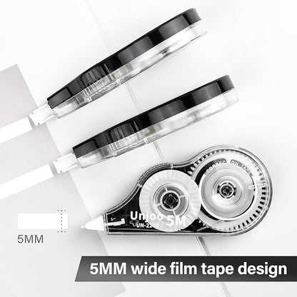 Correction Tape, Easy To Use Applicator for Instant Corrections, For school, Office (12pack, 5M/196" x 0.2", White)