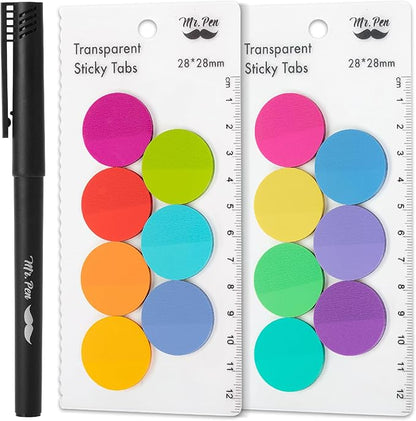 Mr. Pen- Transparent Sticky Note Set, 560Sheets, Colorful, Round Transparent Sticky Notes Set, Bible Sticky Notes Clear Sticky Notes Transparent, Bible Notes, Transparent Sticky Notes for Bible Study