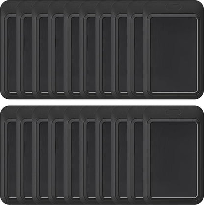 Uniclife 20 Pack Sliding ID Badge Holder Hard Black Vertical Plastic Card Case Protector Pouch with Clear Window for Office School ID Credit Cards Proximity Key Cards Driver’s Licenses and Passes