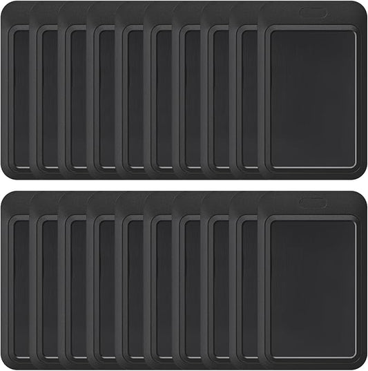 Uniclife 20 Pack Sliding ID Badge Holder Hard Black Vertical Plastic Card Case Protector Pouch with Clear Window for Office School ID Credit Cards Proximity Key Cards Driver’s Licenses and Passes