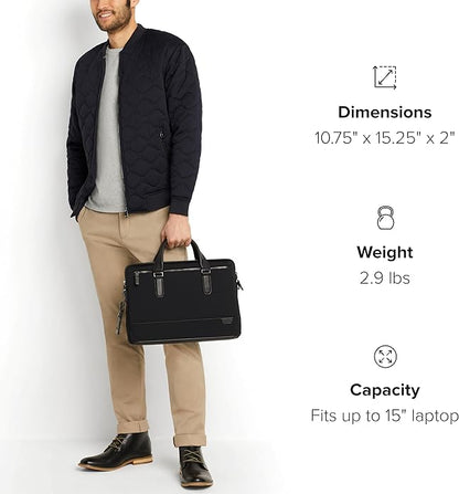 TUMI Harrison Sycamore Slim Brief - 14-Inch Laptop Briefcase - Professional Business Briefcase with Removable Shoulder Strap