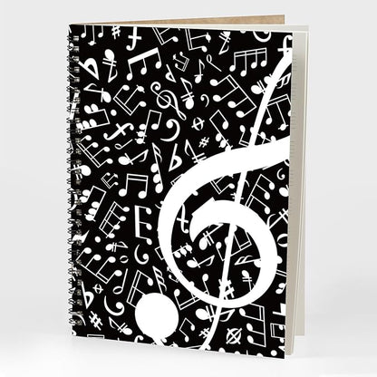 MAXCURY Blank Sheet Music Composition Manuscript Staff Paper Art Music Notebook Black 100 Pages 26x19cm (Music Note)